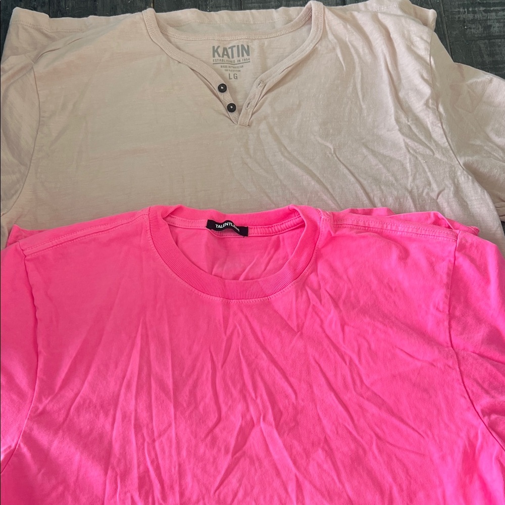 Katin Kids Short Sleeve Tees in Pink and Cream